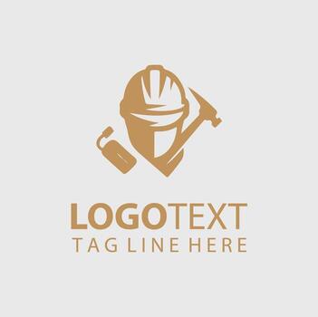 construcciones trabajador logo vector
