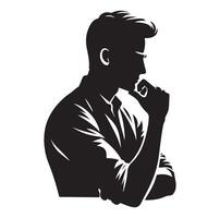 Man thinking silhouette vector