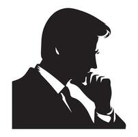Man thinking silhouette vector