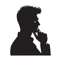 Man thinking silhouette vector