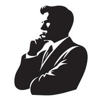 Man thinking silhouette vector