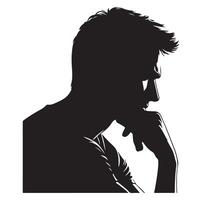 Man thinking silhouette vector