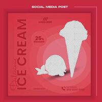 Clean and simple ice cream social media post design vector