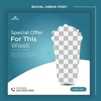 Clean and simple ice cream social media post design vector