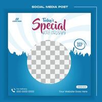 Clean and simple ice cream social media post design vector