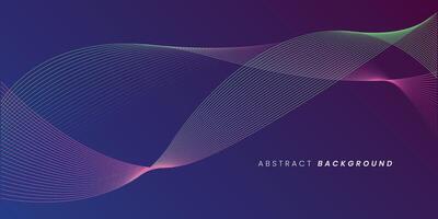 Dark blue abstract background with glowing wave lines. futuristic background Modern concept technology. vector
