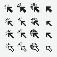 Click icon set. pointer arrow icon. cursor icon with black color vector