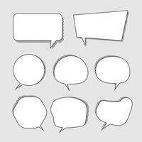 flat design cartoon text baloon text blank collection vector
