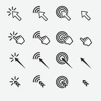 Click icon set. pointer arrow icon. cursor icon with black color vector
