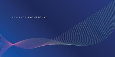 Dark blue abstract background with glowing wave lines. futuristic background Modern concept technology. vector