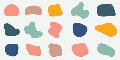 Colourful abstract shapes fluid hand drawn organic shapes shape creative element vector