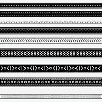 Collection of flat design black borders with various shapes vector