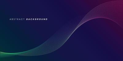 Dark blue abstract background with glowing wave lines. futuristic background Modern concept technology. vector