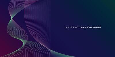 Dark blue abstract background with glowing wave lines. futuristic background Modern concept technology. vector