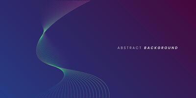 Dark blue abstract background with glowing wave lines. futuristic background Modern concept technology. vector