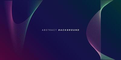 Dark blue abstract background with glowing wave lines. futuristic background Modern concept technology. vector