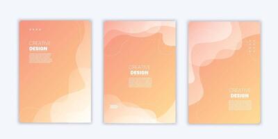 Modern background geometric style orange pink color gradation abstract wave effect collection vector