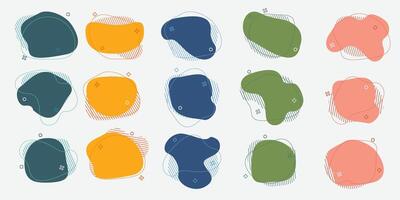 abstract yellow red blue pastel blob fluid hand drawn illustration on white background isolate suitable for use as banner, web, element, poster vector