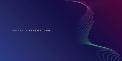 Dark blue abstract background with glowing wave lines. futuristic background Modern concept technology. vector