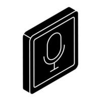 Icon of microphone in flat design vector