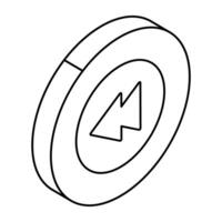 Conceptual flat design icon of playback button vector