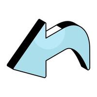 Editable design icon of left arrow vector