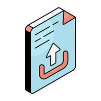 Editable design icon of file upload vector