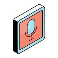 Icon of microphone in flat design vector