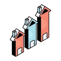 An icon design of property analytics vector