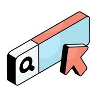 A flat design icon of search box vectors
