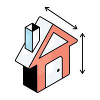 A colored design icon of home measurement vector
