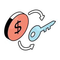 Creative design icon of key vector