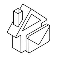 A flat design icon of property mail vector