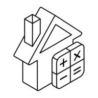 An icon design of property calculation vector