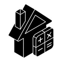 An icon design of property calculation vector
