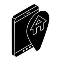 Editable design icon of home location vector