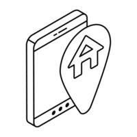 Editable design icon of home location vector