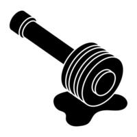 A flat design icon of honey wand vector