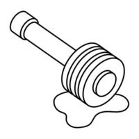 A flat design icon of honey wand vector