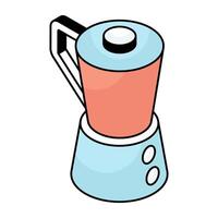 A flat design icon of blender vector