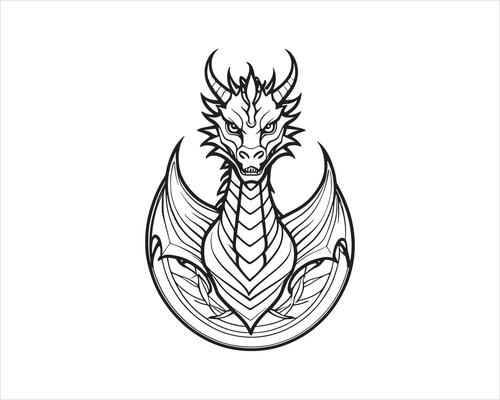 Dragon Line Drawing Vector Art, Icons, and Graphics for Free Download