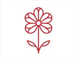 Linear Simple Floral Logo Design. sign icon logo vector
