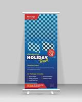 Travel Roll Up Banner Design Template vector