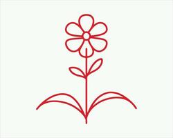 Line Art Flower Logo Design Icon Symbol Illustration. vector