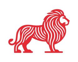 a red lion logo on a white background vector