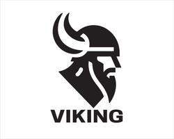 Viking Head Logo Design Icon Symbol Illustration. vector