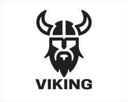 Viking Head Logo Design Icon Symbol Illustration. vector