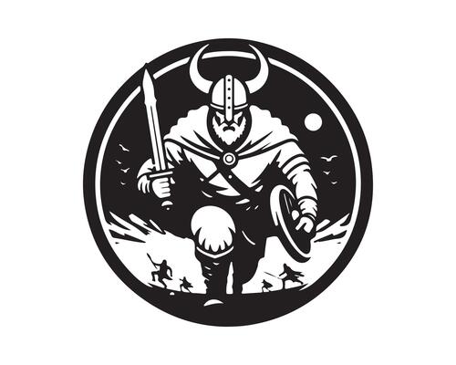 a viking warrior with a sword in his hand icon