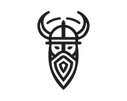 viking helmet icon, line art, illustration vector