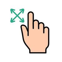 Touch pad icon. Index finger, doubleclick, decrease, increase, turn, rotation, approximation, press, Scrolling, click, arrow, sensor, turn. Zoom in, move, response time, x2 vector
